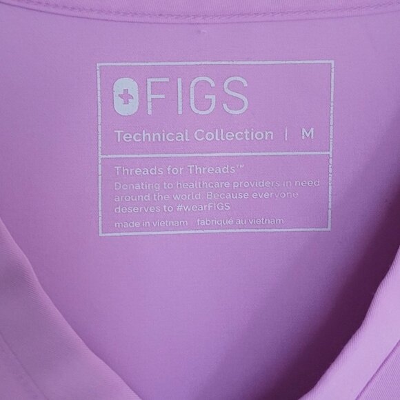 FIGS Technical Collection Catarina One-Pocket Scrub Top in Lavender size M - Picture 4 of 9